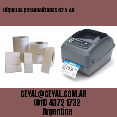 Etiquetas personalizadas 62 x 48