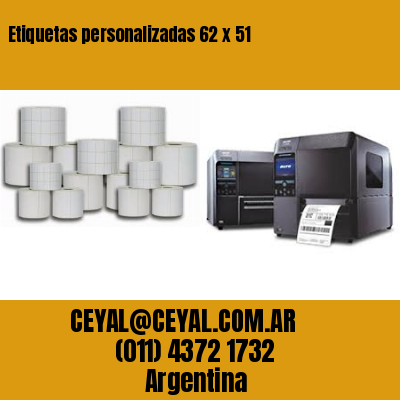 Etiquetas personalizadas 62 x 51