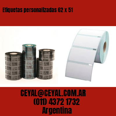 Etiquetas personalizadas 62 x 51