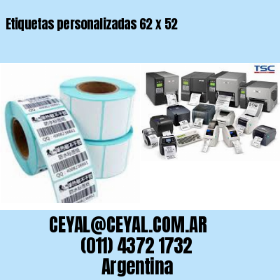 Etiquetas personalizadas 62 x 52