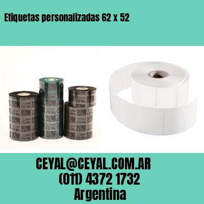 Etiquetas personalizadas 62 x 52