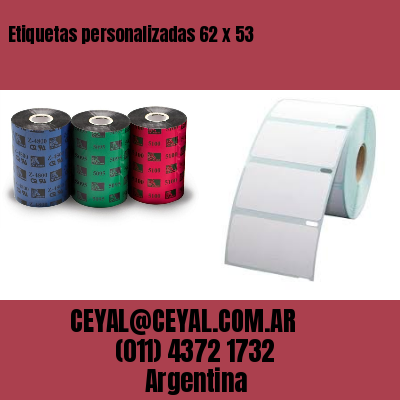 Etiquetas personalizadas 62 x 53