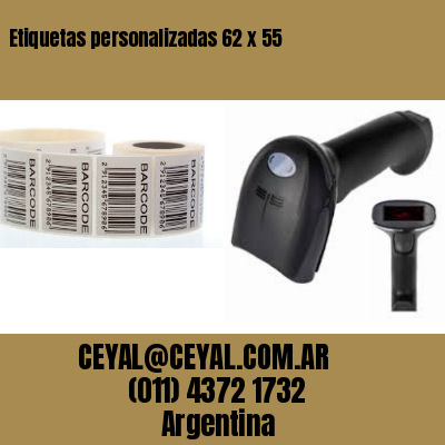 Etiquetas personalizadas 62 x 55