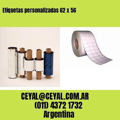 Etiquetas personalizadas 62 x 56
