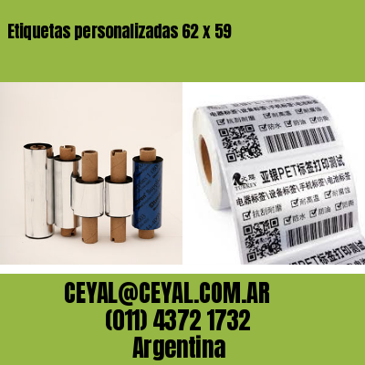 Etiquetas personalizadas 62 x 59