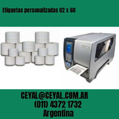 Etiquetas personalizadas 62 x 60