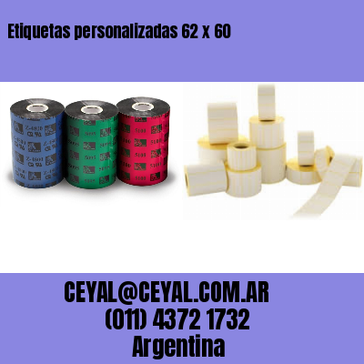 Etiquetas personalizadas 62 x 60