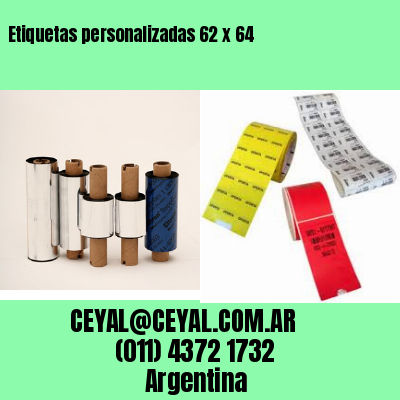 Etiquetas personalizadas 62 x 64