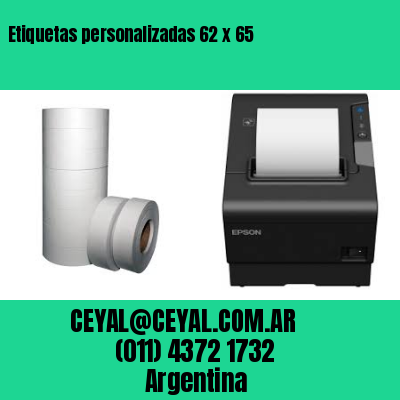 Etiquetas personalizadas 62 x 65