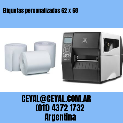 Etiquetas personalizadas 62 x 68