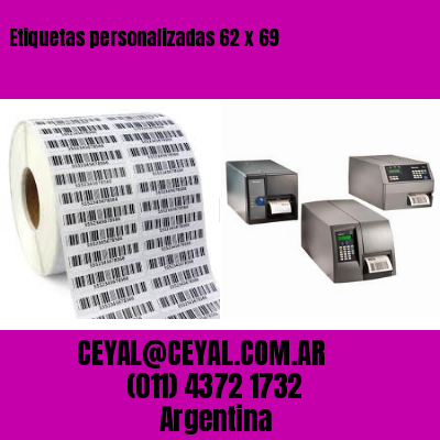 Etiquetas personalizadas 62 x 69