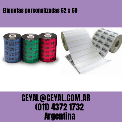 Etiquetas personalizadas 62 x 69