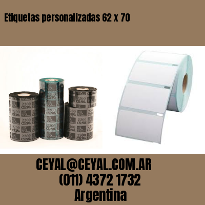 Etiquetas personalizadas 62 x 70