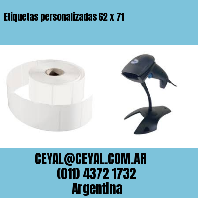 Etiquetas personalizadas 62 x 71