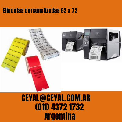 Etiquetas personalizadas 62 x 72
