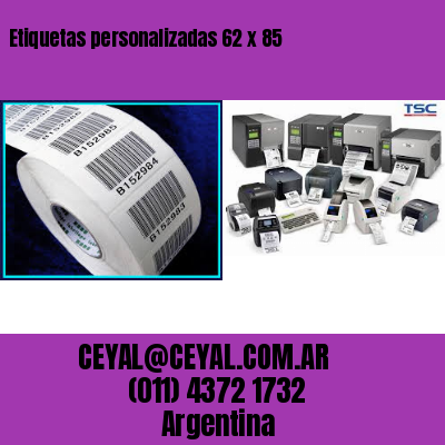 Etiquetas personalizadas 62 x 85