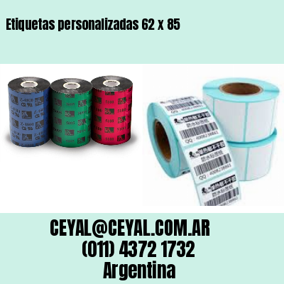 Etiquetas personalizadas 62 x 85
