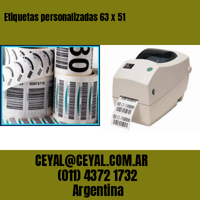 Etiquetas personalizadas 63 x 51