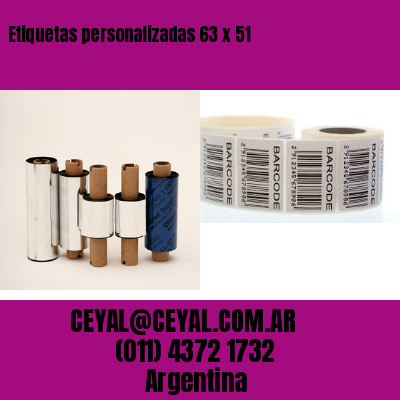 Etiquetas personalizadas 63 x 51