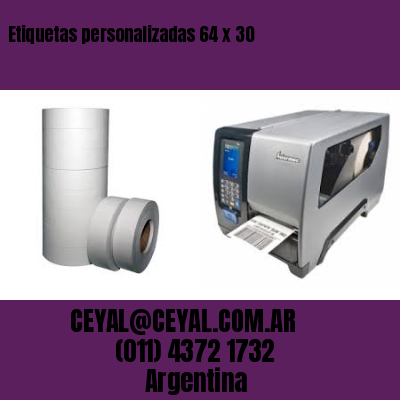 Etiquetas personalizadas 64 x 30