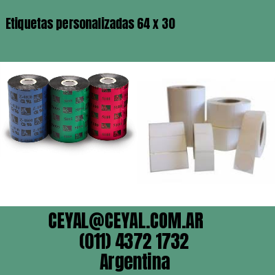 Etiquetas personalizadas 64 x 30