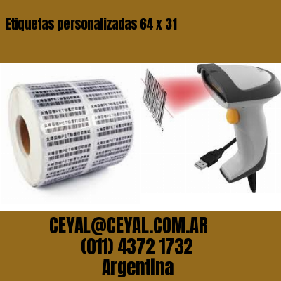 Etiquetas personalizadas 64 x 31