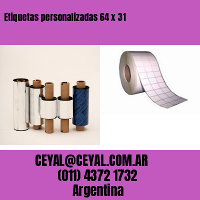 Etiquetas personalizadas 64 x 31