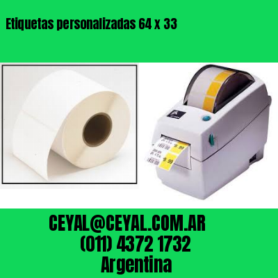 Etiquetas personalizadas 64 x 33