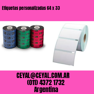 Etiquetas personalizadas 64 x 33
