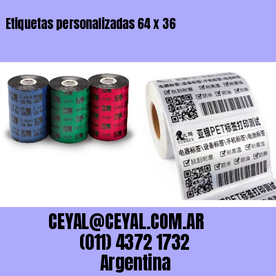 Etiquetas personalizadas 64 x 36