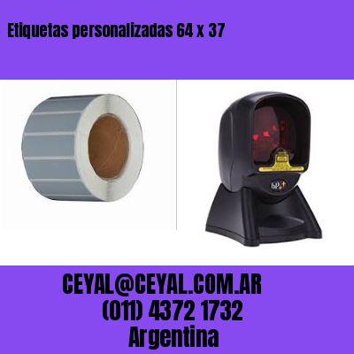 Etiquetas personalizadas 64 x 37