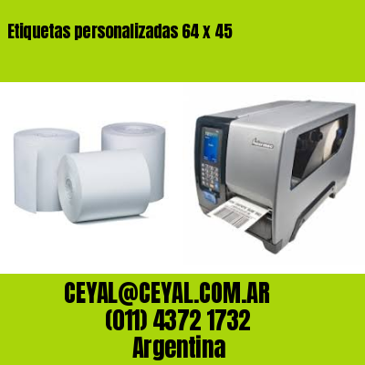 Etiquetas personalizadas 64 x 45