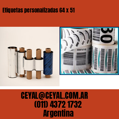 Etiquetas personalizadas 64 x 51