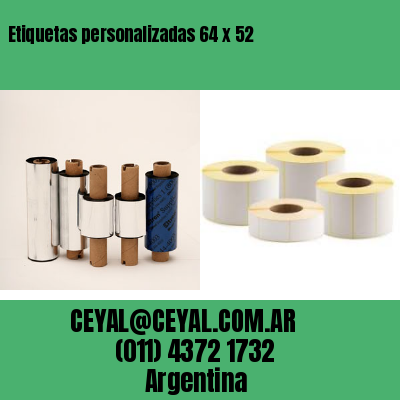 Etiquetas personalizadas 64 x 52