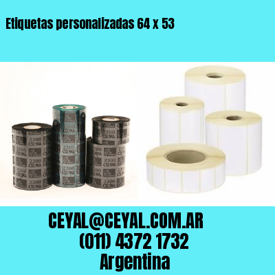 Etiquetas personalizadas 64 x 53