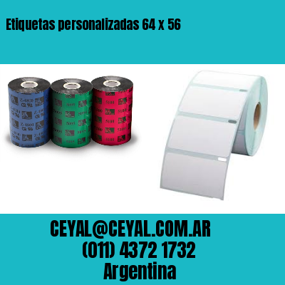 Etiquetas personalizadas 64 x 56