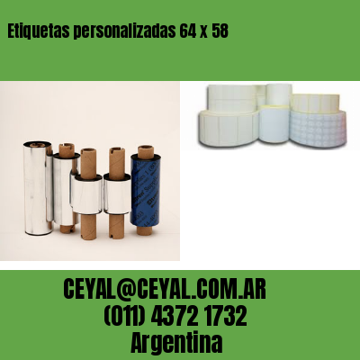 Etiquetas personalizadas 64 x 58