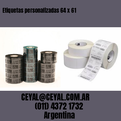 Etiquetas personalizadas 64 x 61