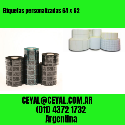 Etiquetas personalizadas 64 x 62