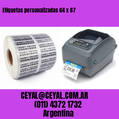 Etiquetas personalizadas 64 x 67