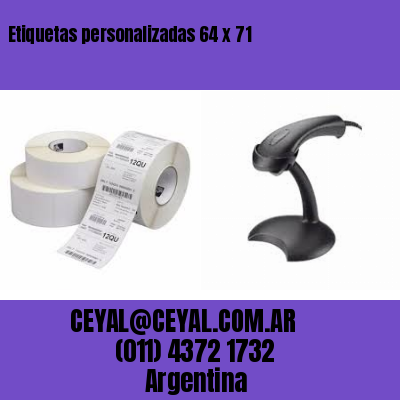 Etiquetas personalizadas 64 x 71