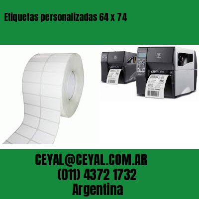 Etiquetas personalizadas 64 x 74