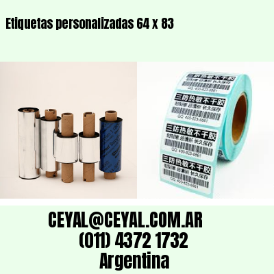 Etiquetas personalizadas 64 x 83