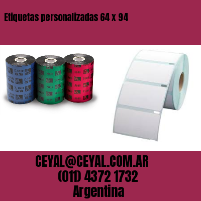 Etiquetas personalizadas 64 x 94