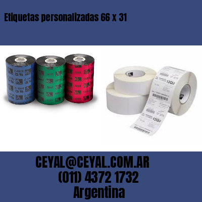 Etiquetas personalizadas 66 x 31