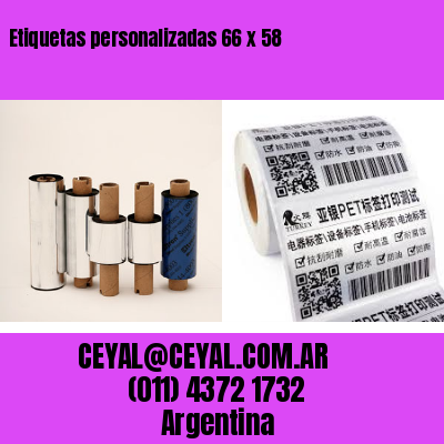 Etiquetas personalizadas 66 x 58