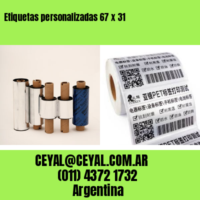 Etiquetas personalizadas 67 x 31