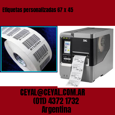 Etiquetas personalizadas 67 x 45