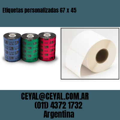 Etiquetas personalizadas 67 x 45