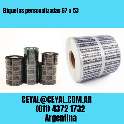 Etiquetas personalizadas 67 x 53